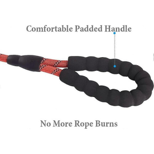 5/6 FT Strong Pet Dog Leash with Highly Reflective Threads,360 No Tangles and Comfortable Padded Handle 2
