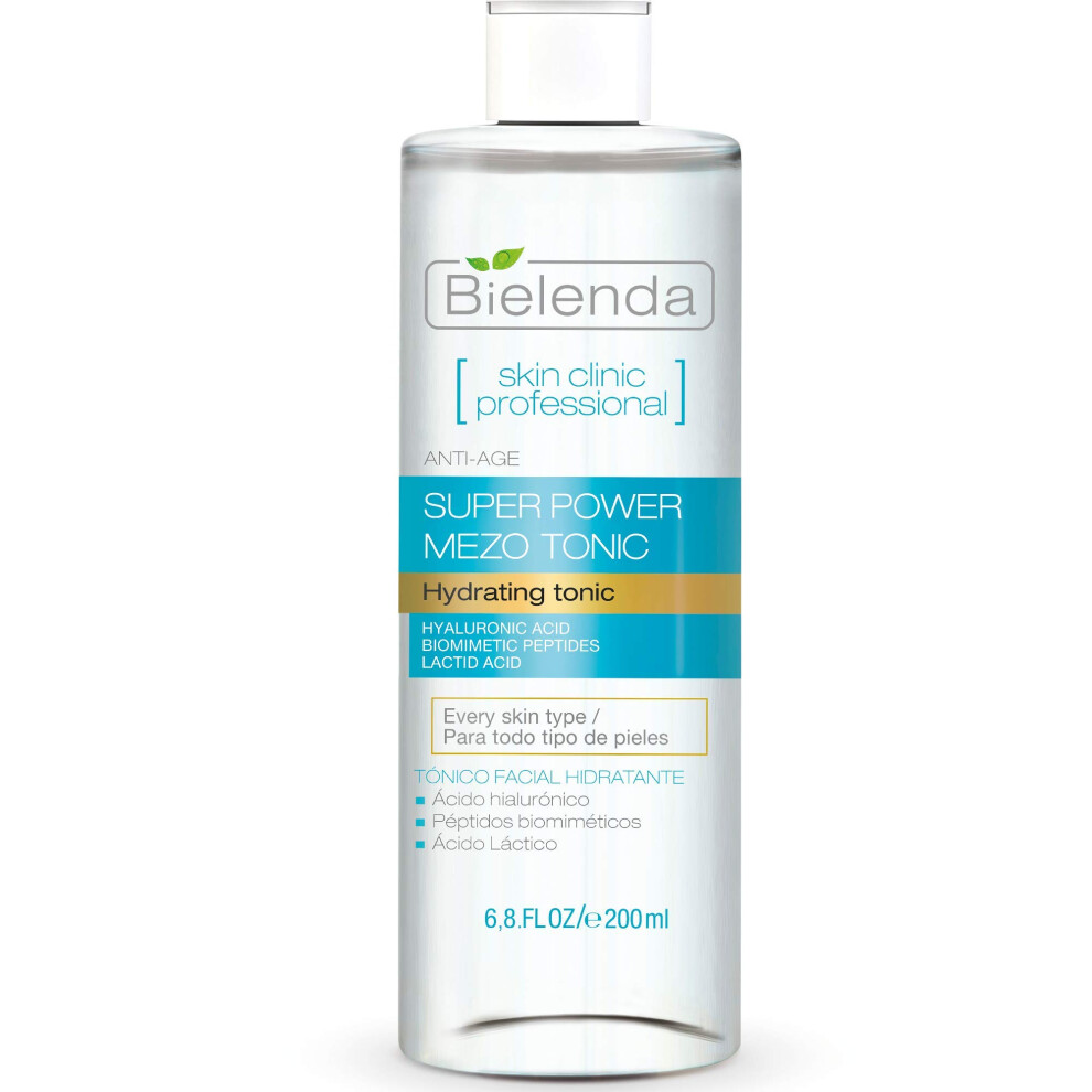 Bielenda Skin Clinic - Face Tonic - Effectively Cleanses And Refreshes - Strong Moisturizing - Reduction Of Redness - Radiance Boost - Skin Clinic Professional