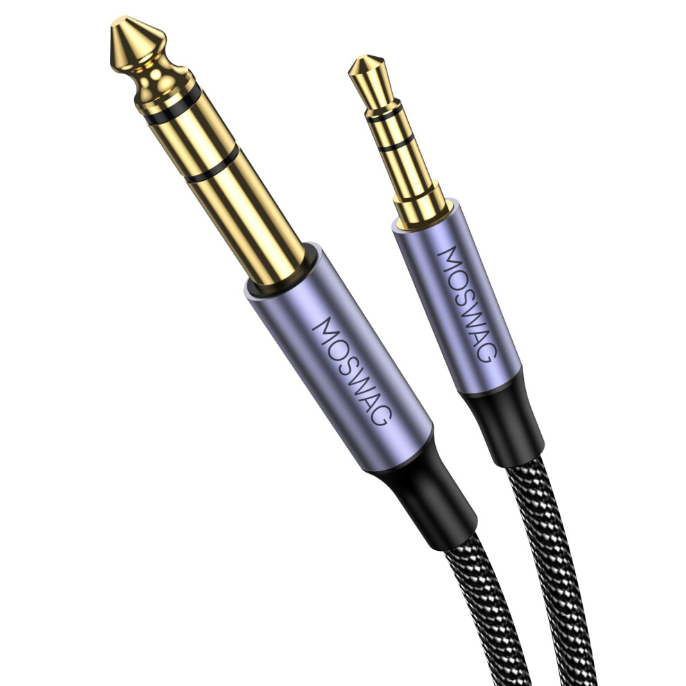 3.5Mm To 6.35Mm Stereo Audio Cable 10Ft/3Meter,Zinc Alloy Housing 3.5Mm 1/8" Male Trs To 6.35Mm 1/4" Male Trs Nylon Braided Stereo Audio Cable For 700445359069