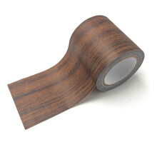 WJU Waterproof Wood Effect Tape 5,7cmx4,57m Self Adhesive Floor Repair Tape Realistic Wood Duct Tape for Laminate Floor Scratch Repair (Dark Brown)