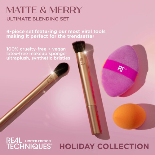Real Techniques Matte & Merry Ultimate Blending Kit, 4 Piece Limited Edition Gift Set 1