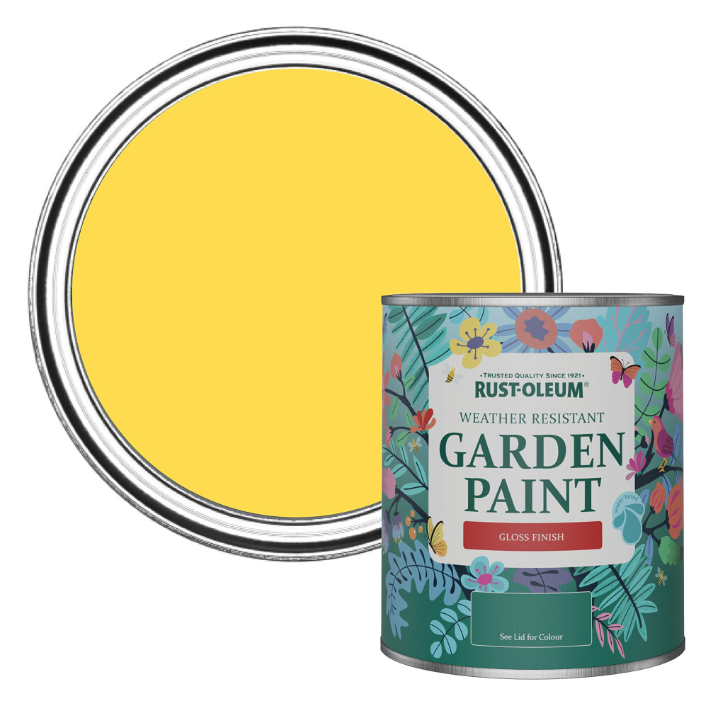 Yellow Mould-Resistant Garden Paint In Gloss Finish - Lemon Sorbet 750Ml 5013296508353