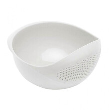(White) camping accessories White Plastic Vegetable Fruit Rice Wash Sieve Strainer Colander Basket Kitchen Tool