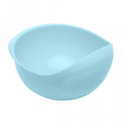 (Blue) camping accessories White Plastic Vegetable Fruit Rice Wash Sieve Strainer Colander Basket Kitchen Tool