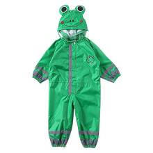(Green) camping kit Green Three-dimensional Boy Baby Child One-piece Raincoat Girl Thin Hooded Kid Raincoa S