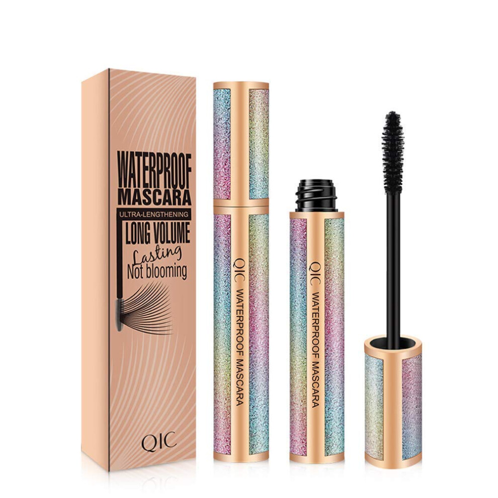 Hzzyj Black 4D Silk Fiber Lash Mascara, Natural Smudge-Proof & Waterproof Mascara, Thickening Lengthening Mascara No Clumping, Fuller Lashes, No Smudging