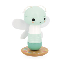 - Stackable Wooden Culbuto Libélulle - Wooden Early Learning Toy - 5 Stacking Pieces with Felt Wings - Stacking Tower - Moving Base - Baby Toy From 1