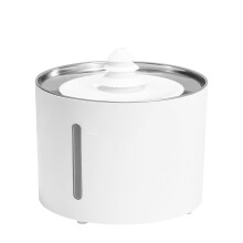 Stainless Steel Cat Water Fountain for Drinking with 3 Filters, 3 L, White