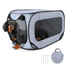 Foldable Dog Playpen, Portable Pop Up Pet Playpen, Sun Protection Coating Outdoor Puppy Playpen, Waterproof Dog Travel Crate Tent, Indoor Pet Playpen