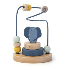 Wooden Beads Maze - Mrs. Elephant - Interactive & Educational Wooden Toy for Babies - FSC-Certified Wood, BPA-Free, Durable Activity Center - 6m+