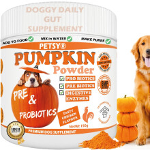 Pumpkin Powder for Dogs Digestive Supplement for Anal Gland Dog Diarrhea Treatment Prebiotics Probiotics for Dogs UK Dog Food Topper, Puree Powder