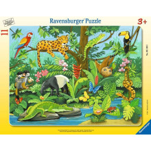Children's Puzzle - 05140 Animals in the Rainforest - Frame Puzzle for Children from 3 Years, with 11 Pieces