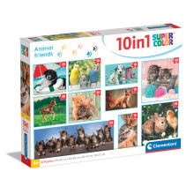 Jigsaw Puzzle 10 In 1 Animal Friends (60+2x48+4x30+3x18 Pieces) - Supercolor Puzzle For Children 4-6 Years, Realistic, Animals, Gift For Boy/Girls,
