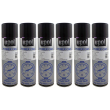 U-POL 6 x Power Can SATIN BLACK Paint 500ml Aerosol UPol Powercan Satin Black - Durable top coat with a satin finish 6 x 500ml Aerosol Cans