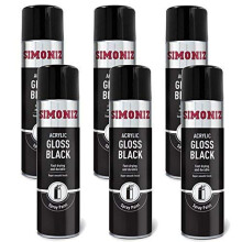 SIMONIZ Spray Paint Aerosol 500ml CAN Gloss Black x6