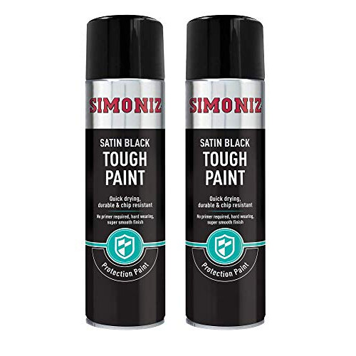 Simoniz Simoniz Tough Satin Black Spray Paint - 2x 500ml