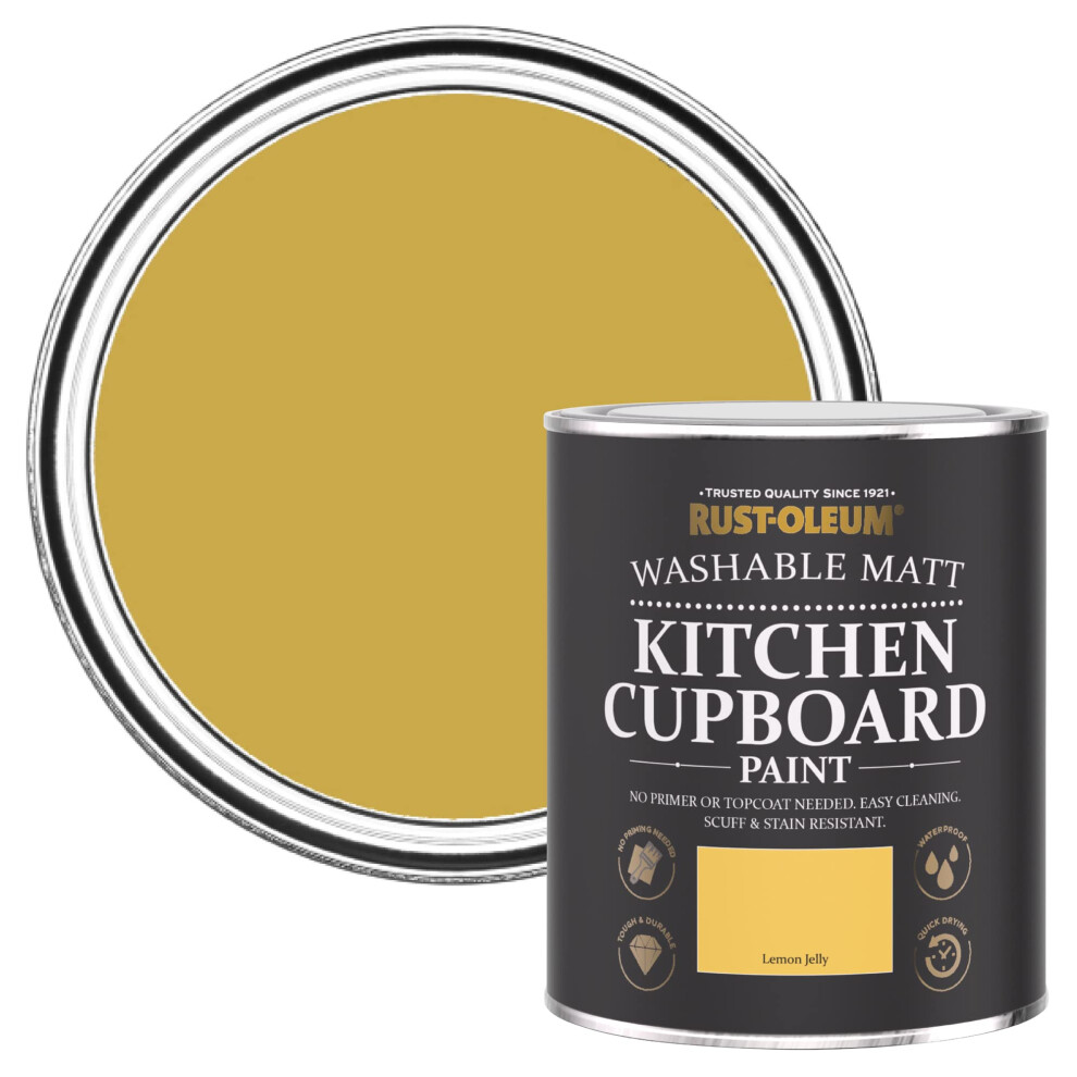 Rust-Oleum Yellow Kitchen Cupboard Paint in Matt Finish - Lemon Jelly 750ml