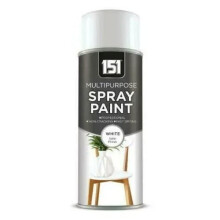 Classic Signature - 151 Multi Purpose Spray Paint 400ml for Metal, Wood, Plastic, Walls - Aerosol Spray with Perfect Finish (6 x Pack, White Satin)
