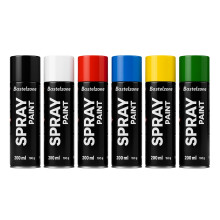 6 x 200ml Spray Paint Set - Quick Dry Spray Paints for Wood, Stone, Wall, Metal, Glass - Ideal for Repairs, Graffiti etc. Glossy, Spray Can, High