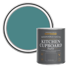 Rust-Oleum Green Scrubbable Kitchen Cupboard Paint in Satin Finish - Peacock Suit 750ml