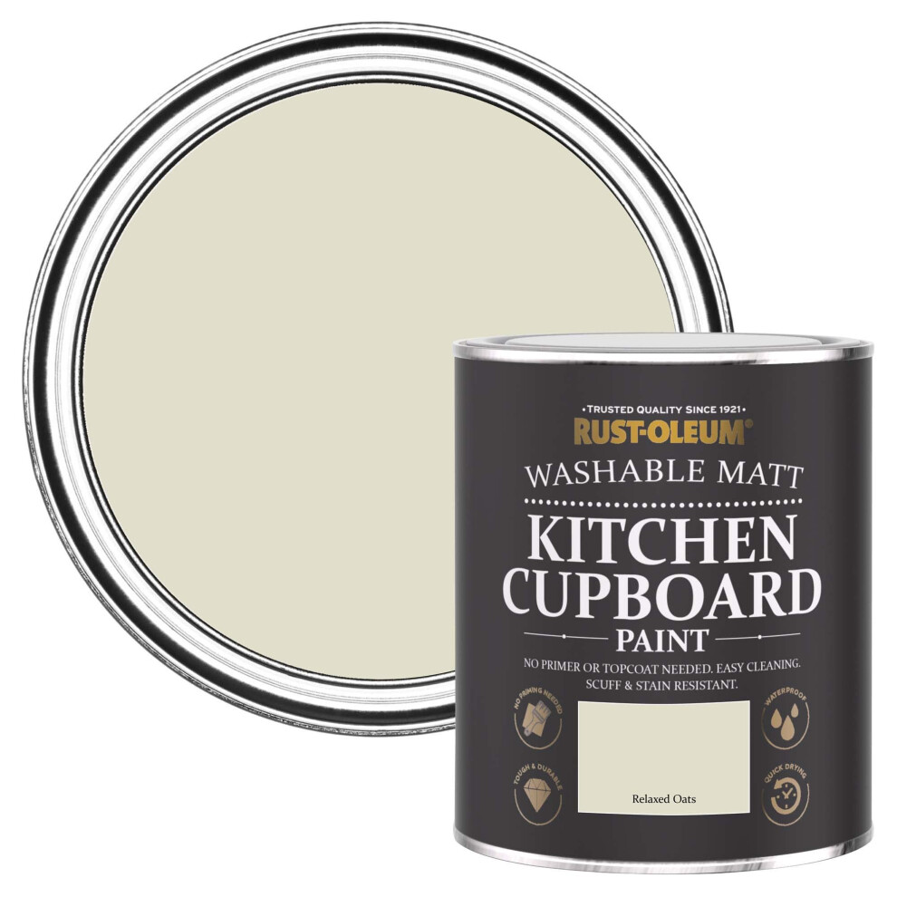 Rust-Oleum Kitchen Cupboard Paint In Matt Finish - Relaxed Oats, 0.75 Liters (Shdrct846) Beige