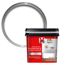 V33 Renovation Radiator & Household Appliance Paint - Direct to Metal & PVC - High Adhesion - Resistance To Temperature Variations - White Satin 750ml