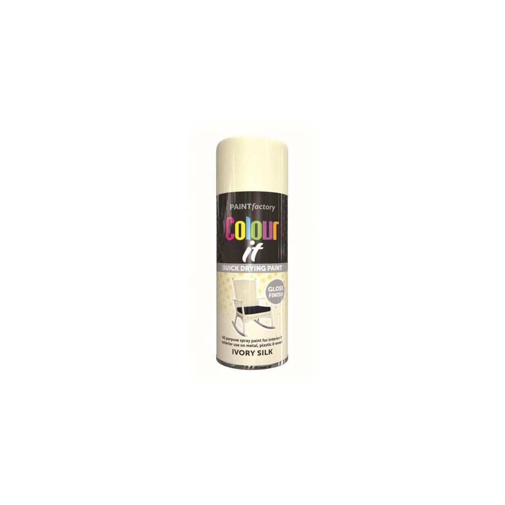 Inspired Essentials All Purpose Aerosol Spray Paint 400Ml Quick Drying Spray, Fast Dry And Excellent Coverage For Metal, Wood, Plastic And More (Ivory 5056738603421