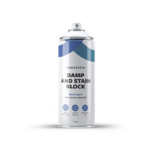 500ml x 1 / Chemsolve Ltd/Damp and Stain Block Spray Paint/One Coat/Damp Proof Paint/Block Stains for Stone, Brick and Wood/White Matt