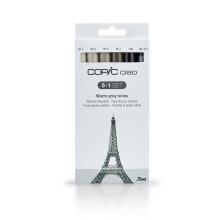 Stylo marcatori - COPIC - HOBBYMARKER CIAO 5+1 SET - Toni di grigio caldi - 0.3mm - Opaco