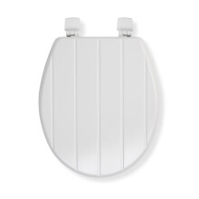 Windermere Wooden Toilet Seat - No More Movement Grip Pad Hinges, Adjustable Hinges Fit All Standard Toilets, Bottom Fix, Durable Sustainable Wood and