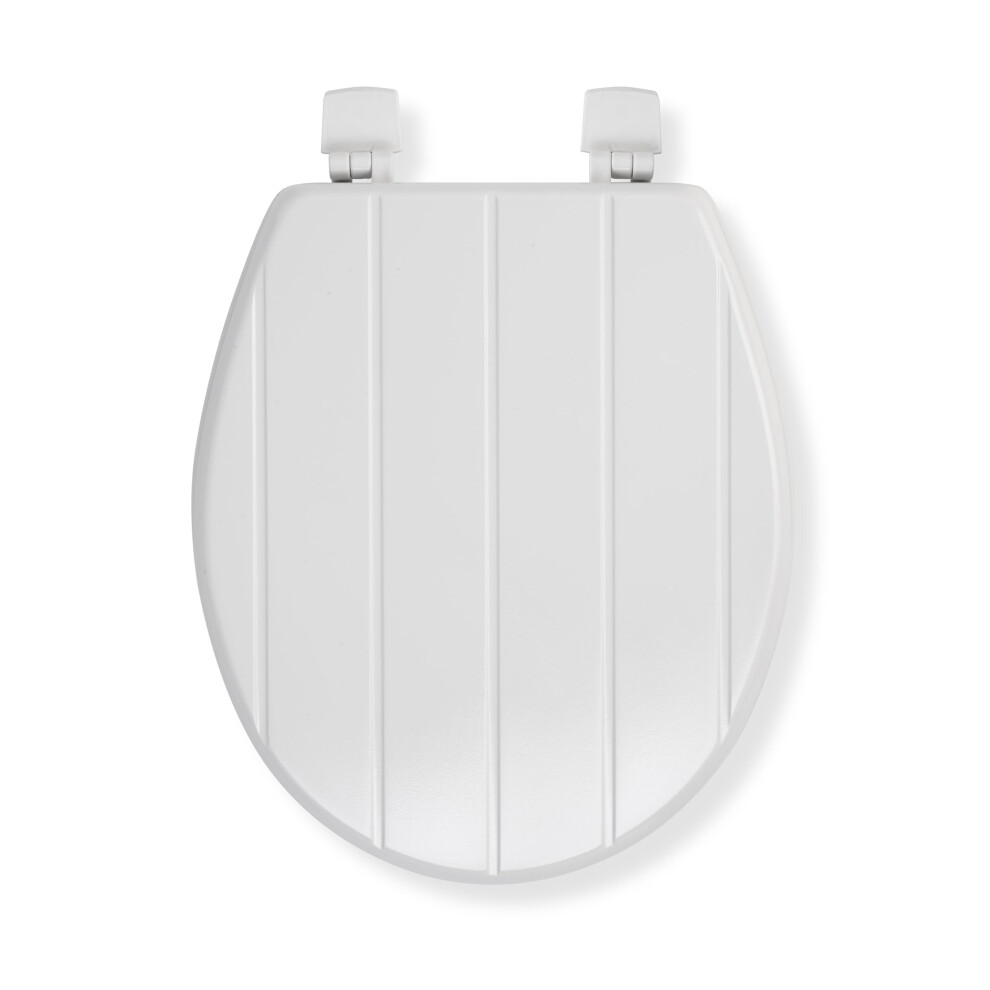 Windermere Wooden Toilet Seat - No More Movement Grip Pad Hinges, Adjustable Hinges Fit All Standard Toilets, Bottom Fix, Durable Sustainable Wood and