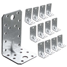 12 x Angle Brackets (90 x 50 x 55 x 2.5) Heavy Duty Corner Sleeper Bracket with Beading Timber Wood Metal Joining Fixing L Galvanised Steel Sheet