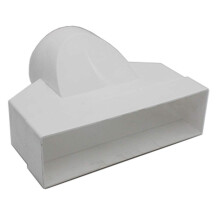 Ducting Adaptor 204mm x 60mm to 100mm - 4 inch Rectangular to Round Straight Channel Connector for Converting to Different Size Duct Systems