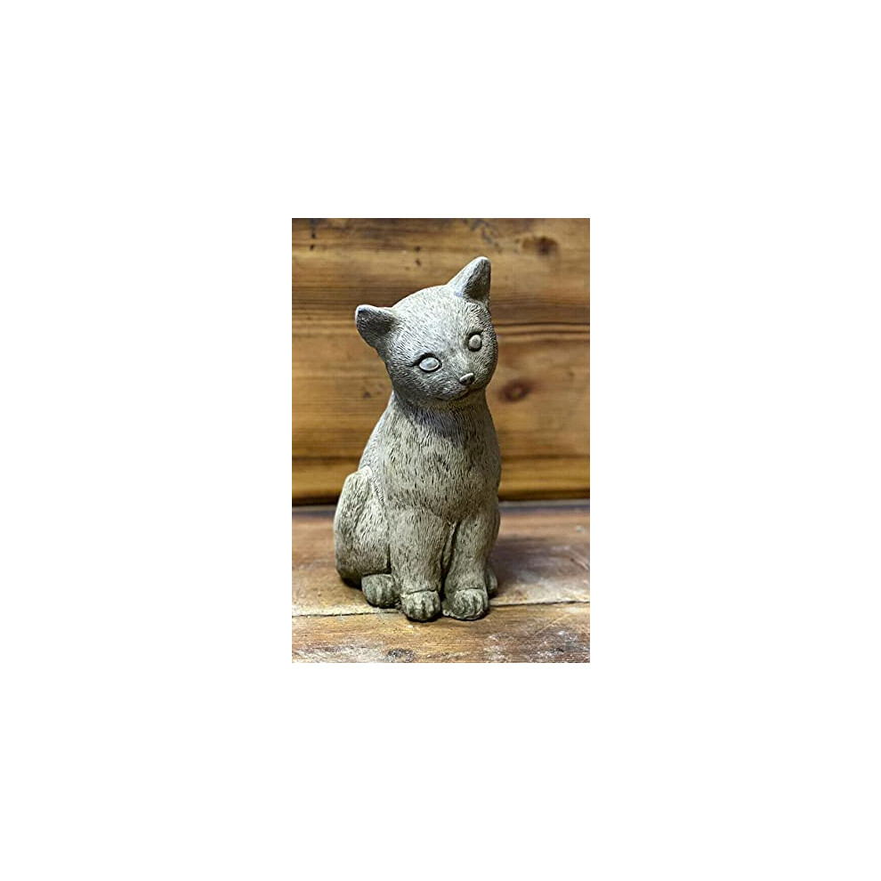 J And L Stone Ornaments Stone Garden Cute Sitting Cat Kitten Concrete Gift Ornament