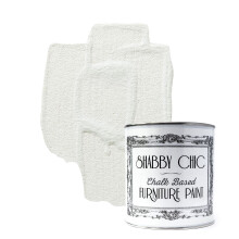 Shabby Chic Chalk Based Furniture Paint Water Based Ideal For Interior and Exterior Use CHALKY WHITE 1 litre