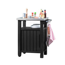 Keter Barbecue Side Table with Single Door, Graphite, 54 x 70 x 90 cm, 6130
