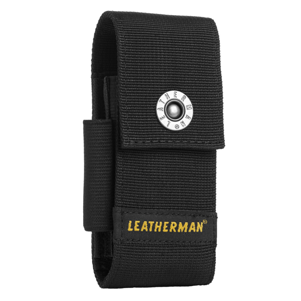Leatherman Nylon Sheath With Pockets - Holster For Charge, Crunch, Rebar, Rev, Skeletool, Wave & Wingman, Medium Black