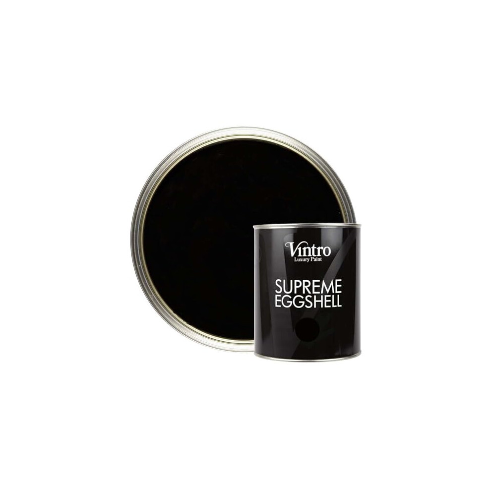 B&Q -  Paint Black Eggshell For Walls Wood Trim Satin Furniture Paint Interior & Exterior 1L (Victorian Black) - Image 4