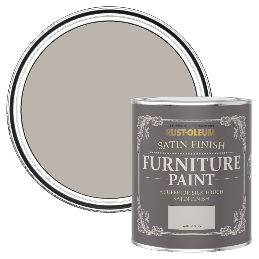 Rust-Oleum Beige Furniture Paint in Satin Finish - Portland Stone 750ml