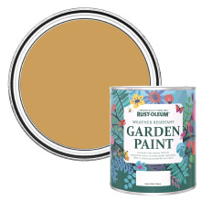 Rust-Oleum 750ml Watercolour Garden Paint - Dijon, Yellow Mould Resistant, Matte Finish, Exterior, Adults