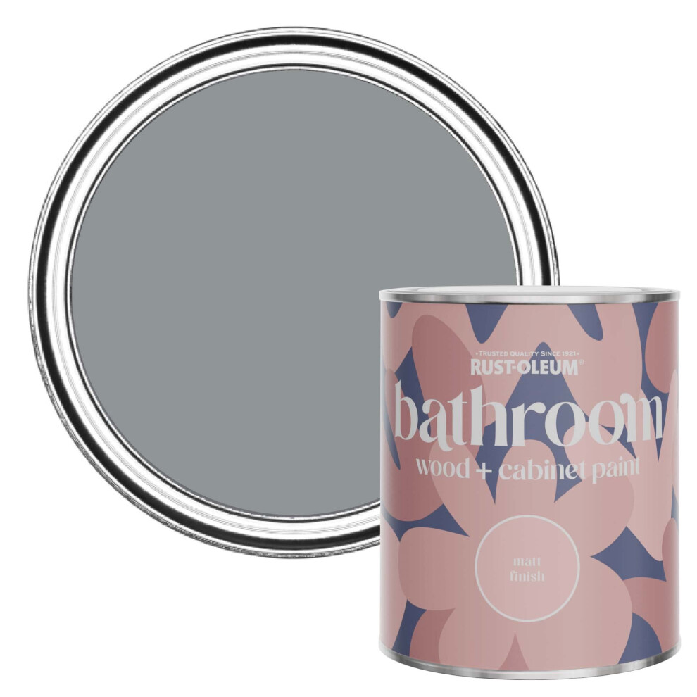 Rust-Oleum Moisture Resistant Bathroom Wood And Cabinet Paint In Matt Finish - Mid-Anthracite 750Ml Grey