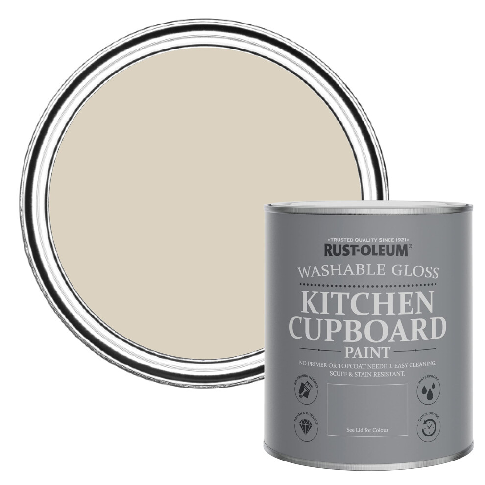 Rust-Oleum Beige Kitchen Cupboard Paint in Gloss Finish - Hessian 750ml