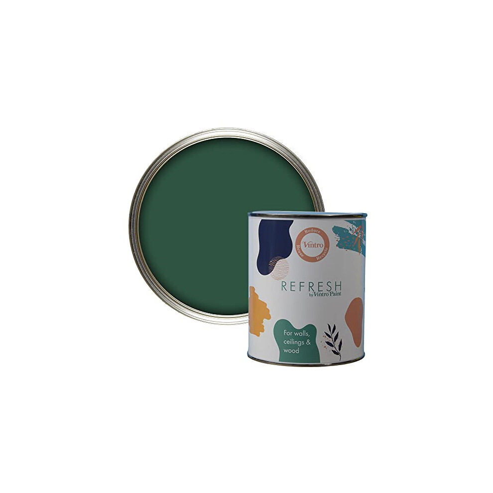 B&Q - Paint Refresh Dark Green Matt Finish For FurnitureWallsOr WoodInterior Use -1 Litre (Bottle Green) - Image 2