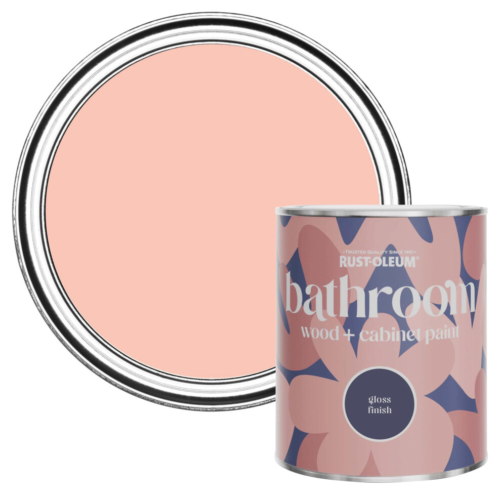 Rust-Oleum Moisture Resistant Bathroom Wood And Cabinet Paint In Gloss Finish - Happy As A Clam 750Ml Peach