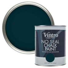 Vintro Paint | No Seal Chalk Paint | Black/Green | Interior & Exterior Use | Furniture | Walls | Wood | Metal | 1 Litre (Hackfall)