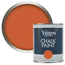 Vintro Paint - Chalk Paint for Furniture, Walls and Woodwork. Interior Use. Quick Dry. 1 Litre (Burnt Orange - Thor's Rust)