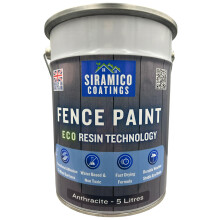 SIRAMICO COATINGS Fence Paint | 5 Litres | Waterbased ECO Resin Technology | 6 Luxury Colours | Smooth Matt Finish for outdoor wood protection | 10
