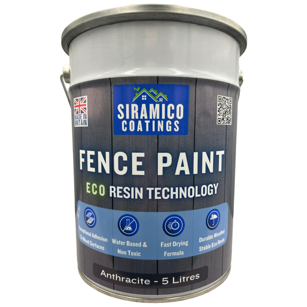 Siramico Coatings Fence Paint | 5 Litres | Waterbased Eco Resin Technology | 6 Luxury Colours | Smooth Matt Finish For Outdoor Wood Protection | 10 5061088860172 - Image 4