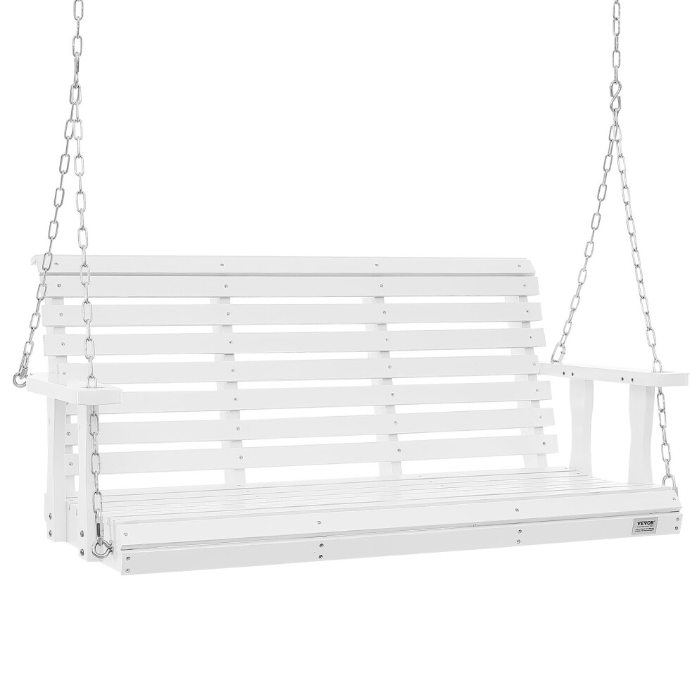 Vevor Patio Courtyard & Garden, Upgraded 880 Lbs Strong Load Capacity, Heavy Duty Swing Chair Bench With Hanging Chains For Outdoors, 1219 X White