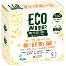 Eco Warrior Baby & Child Edit Gently Cleansing Hair & Body Bar (50g) | Hair Shampoo and Body Bar Soap (2 in 1) | Orange Blossom Scent | Gentle, Eco